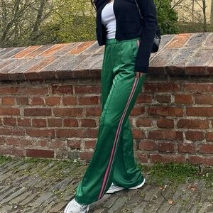 Zara Green and Pink Satin Track Pants